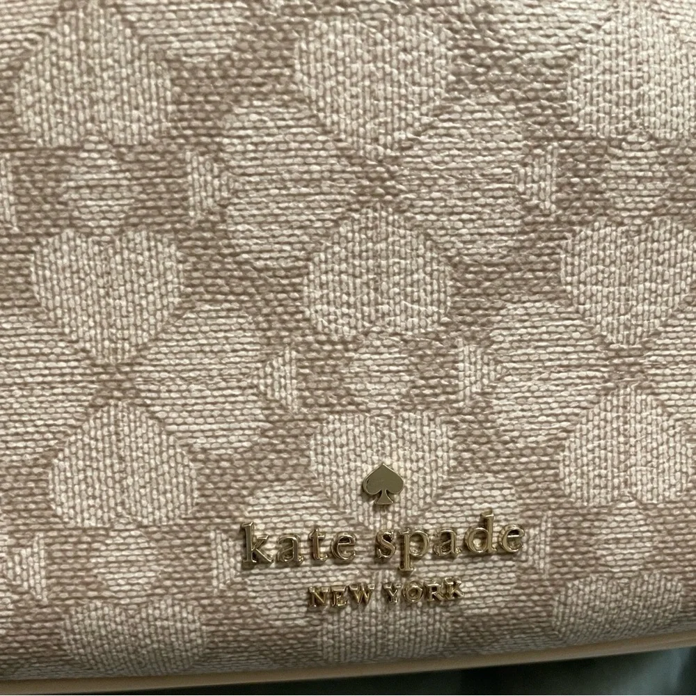 kate spade Signature Spade Flower PVC Large Crossbody, Dark Beige/Cream - Picture 8 of 14